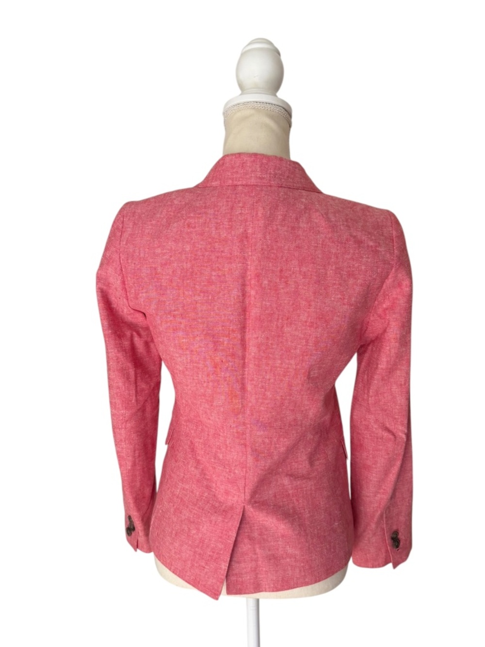 J.Crew Factory Schoolboy Blazer Pink Linen Blend Tailored Jacket Size 6 - Picture 3 of 12